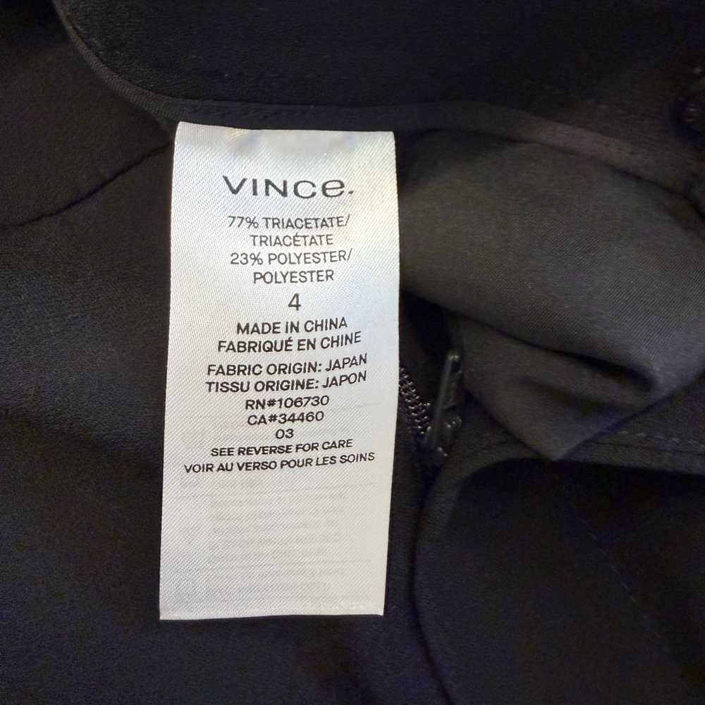 Vince Black Wide Leg Cropped Pants – Size 4 - Picture 3 of 7